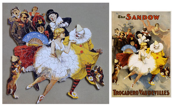 Poster & Shaped Jigsaw Clowns Sandow Trocadero at Vaudeville