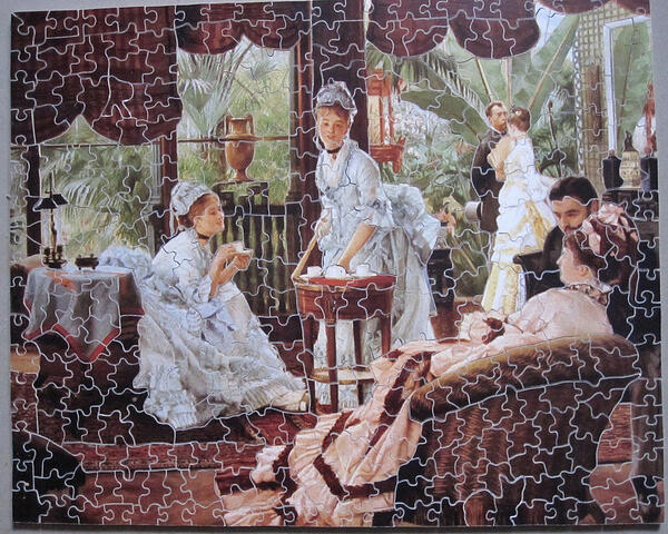 455pc jigsaw by Rob Garner, In the Conservatory by Tissot