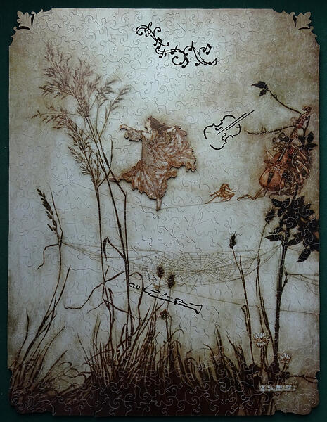 571pc Fairy Dancing on a Spiders Web by Arthur Rackham