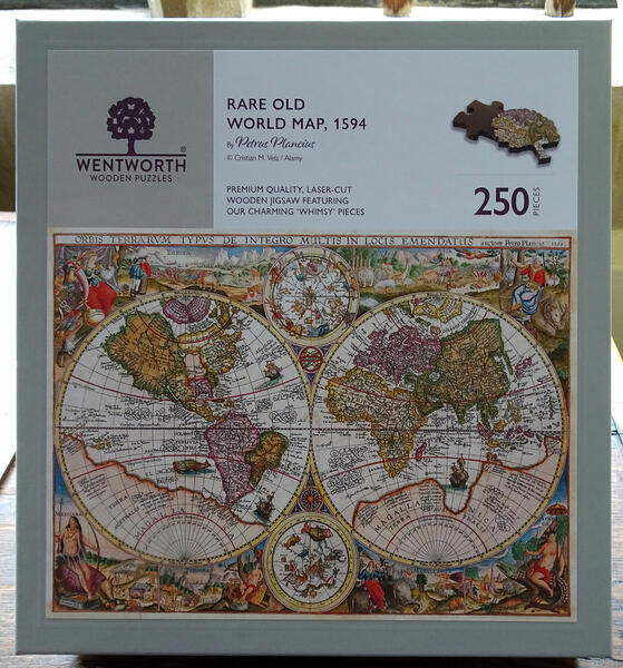 Box Summer26, 250pc Rare Old World Map 1594 Petrus Plancius