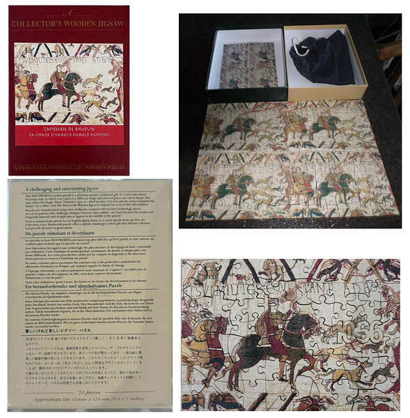 Bayeux Tapestry 75pc Harold Hunting & 235pc Mysterious Clueless 4x