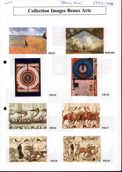 Wentworth Catalogue 1997-8 French Beaux Arts pg1 FR126-FR129 Bayeux Tapestry