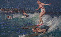 Surf Bathing by Spotlight. Sport of the Australian Summer.