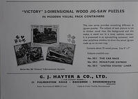 Victory Catalogue Page Undated Possibly 1966-7 3-Dimensional Puzzles Car Race, Miniature Express, US Liner