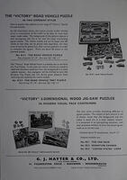 Victory Catalogue Page Undated Possibly 1966-7 Road Vehicle & 3-Dimensional Puzzles