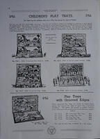 Victory c1937 Catalogue Pg8 Children's Play Trays 15.5x9in T Series Farm - Jungle - Dogs - Soldiers