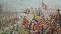 Queen Elizabeth Reviewing the Troops