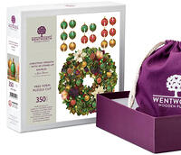 Box Xmas24 Christmas Wreath with 3D Stand Up Baubles 350pc Freeform Cut